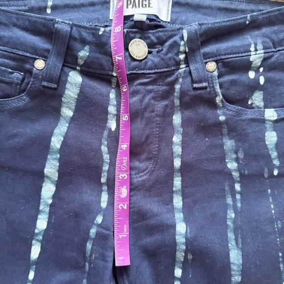 Paige Jeans Womens 27 Blue Verdugo Ultra Skinny Drip Print Stretch Denim Pants - Picture 14 of 14